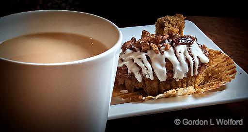 Hot Coffee With Frosted Muffin_DSCF4145.jpg - Photographed at Smiths Falls, Ontario, Canada.